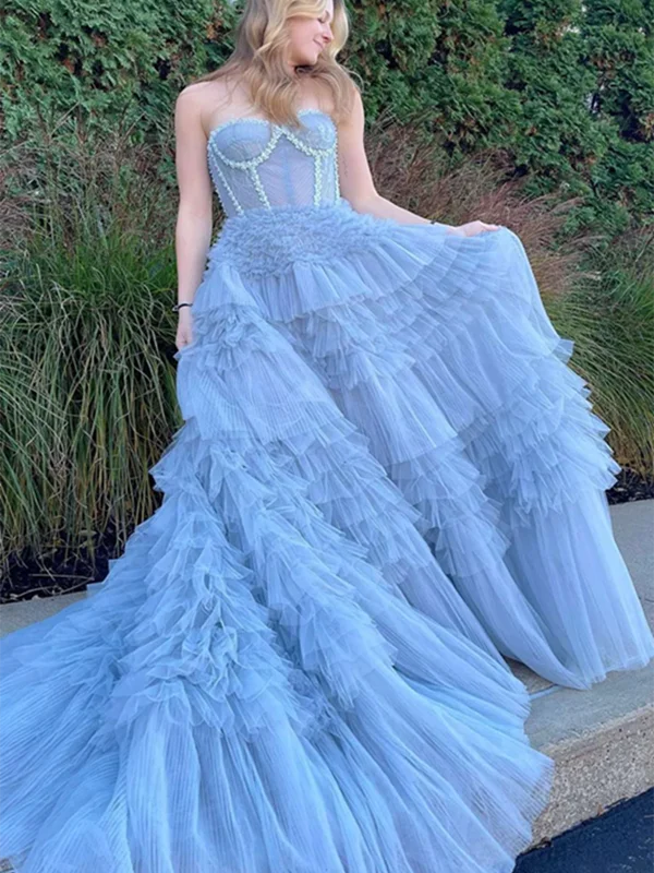 Elegant A-line Long Prom Dresses, Girl Party 2023 Prom Dresses, Sweetheart Newest Prom Dresses