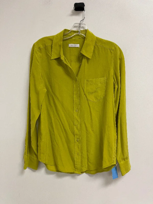 Blouse Long Sleeve By Equipment In Green, Size: Xs