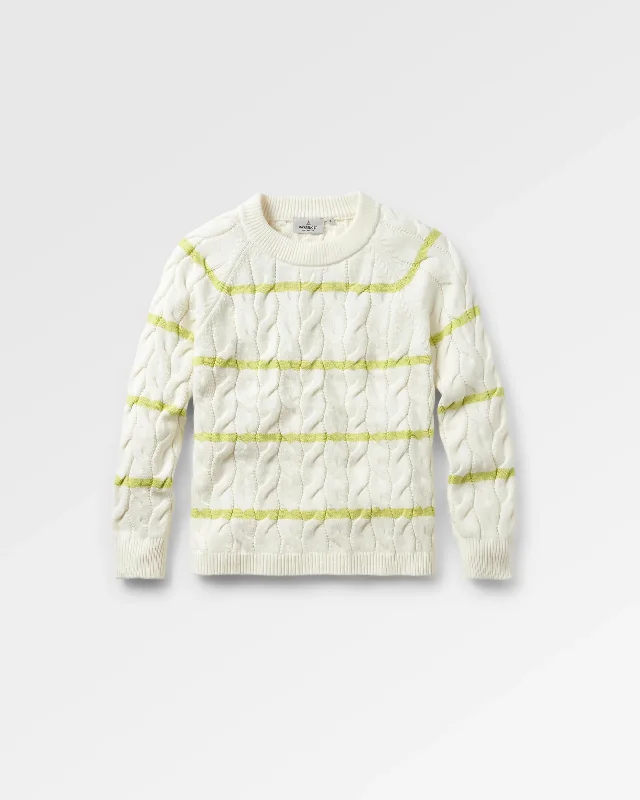 Comfort Stripe Organic Knitted Sweater - Lime Stripe