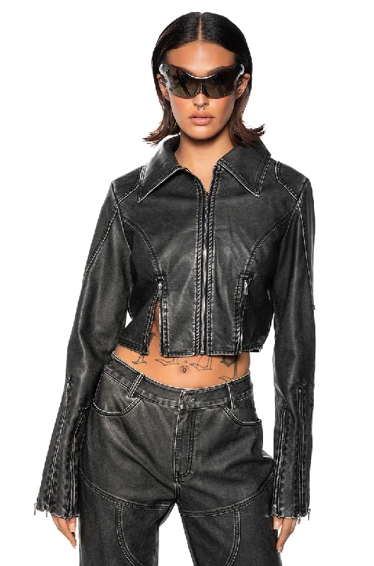 FAST LANE DISTRESSED MOTO JACKET