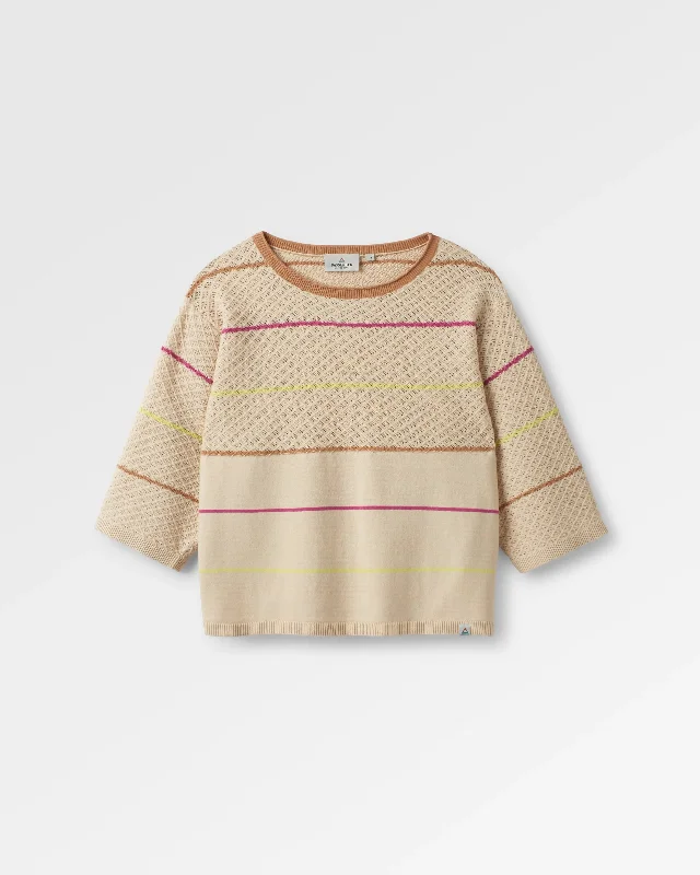 Migrate Organic Knitted Sweater - Oat Multi Stripe