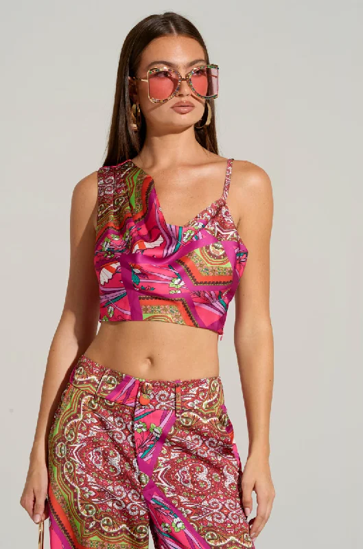 MOVE AND SHAKE CROPPED TOP IN PINK MULTI