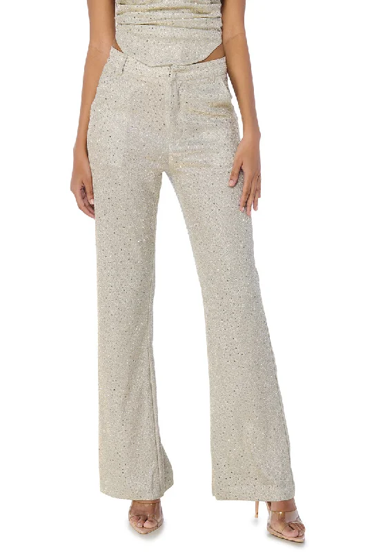 SHOW OFF SEASON EMBELLISHED TROUSER IN SILVER