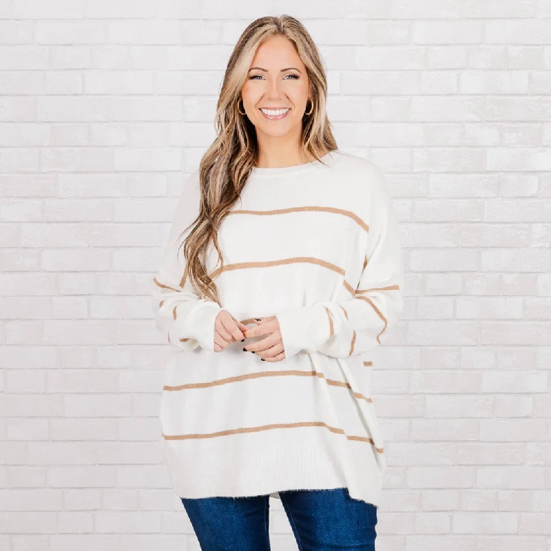 Slumber Party Sweater, Ivory-Taupe