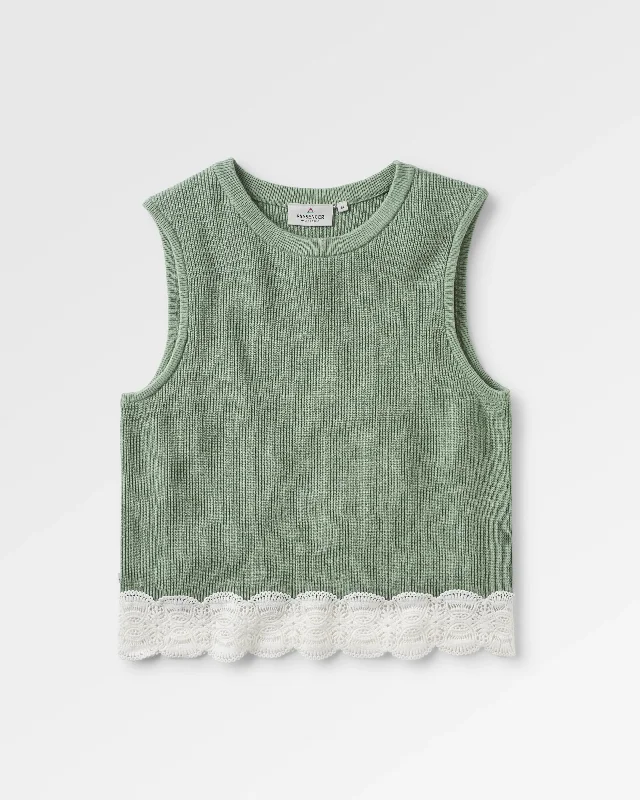 Vintage Organic Knitted Tank Top - Pistachio